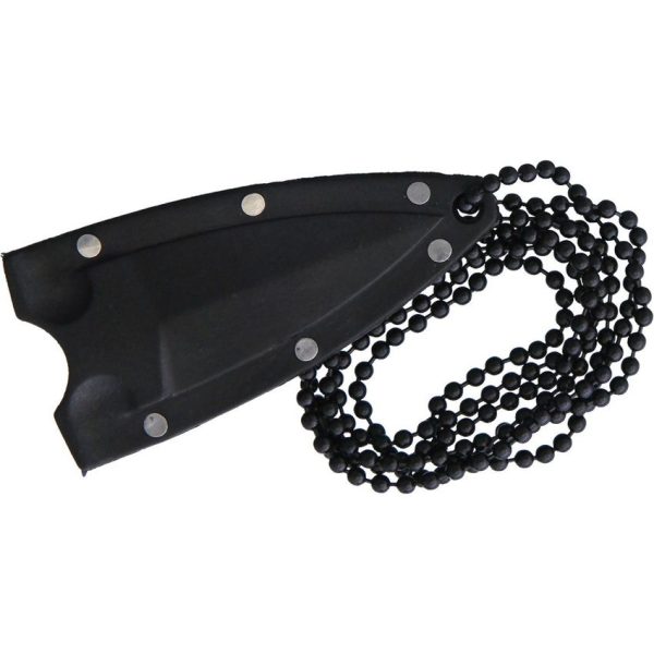 Combat Ready Neck Knife Dagger - Black Aluminum Handle