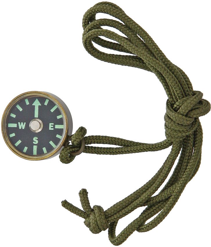 Combat Ready Compass with Neck Lanyard, Antique Brass, Glow-in-Dark