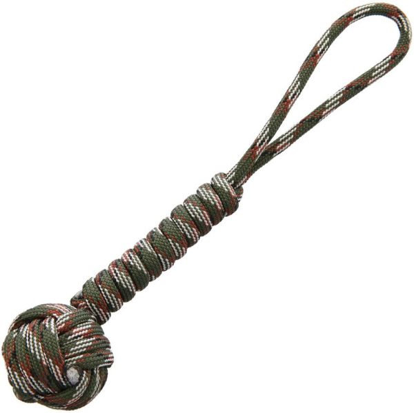 Combat Ready Monkey Fist Woodland Camo - Paracord Tool