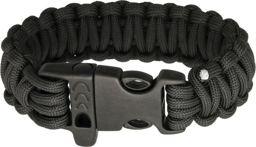 Combat Ready Survival Bracelet Black Paracord 9"