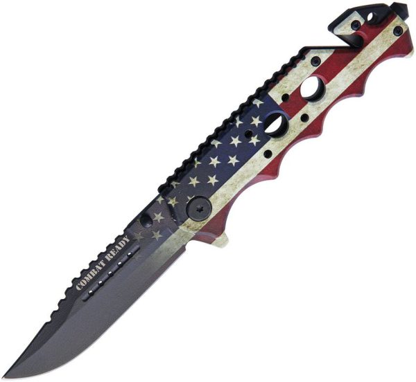 Combat Ready Flag Linerlock Assisted Opening Knife