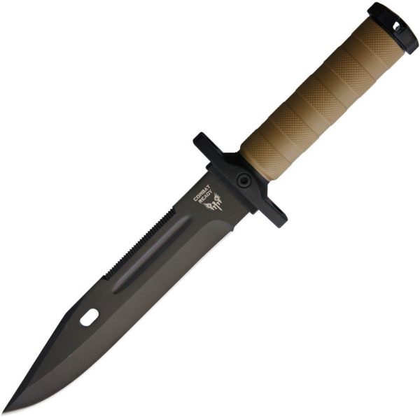 Combat Ready Fixed Blade Desert Tan Survival Knife