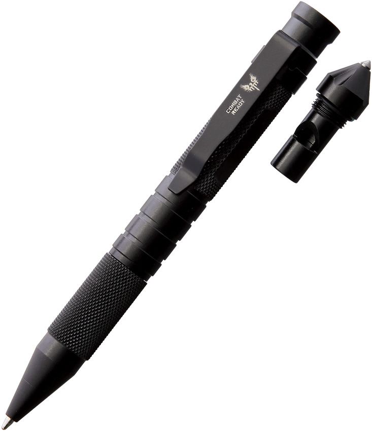 Combat Ready Tactical Pen Black Aluminum with Glass Breaker