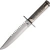 Combat Ready Large Survival Knife 7.5in Silver Sawback