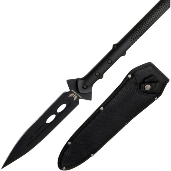CBR382_add_01.jpg Combat Ready Spear Black Fixed Blade Knife 9.5" Stainless