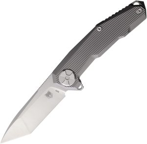 Cobratec Barracuda Framelock Ti M390 Folding Knife Gray
