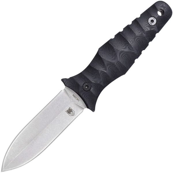 CBTCLDNSSS.jpg Cobratec Claymore Dagger Fixed Blade 14C28N Stonewash Black G10