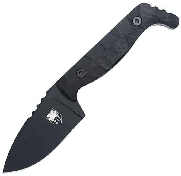CBTKPSBLK.jpg Cobratec Small Kingpin Fixed Blade Black D2 Steel Knife