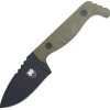 Cobratec Small Kingpin Fixed Blade D2 Steel OD Green Kydex