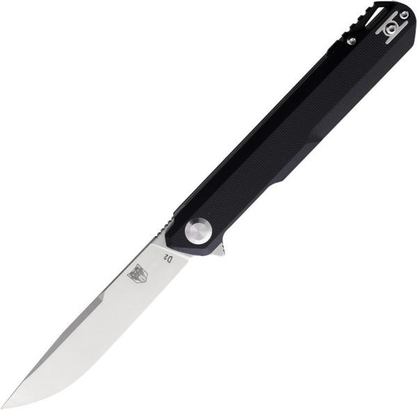 Cobratec Monarch Linerlock Black Folding Knife D2 Steel 3.5"