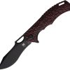 Cobratec Nighthawk D2 Steel Folding Knife Black/Red G10