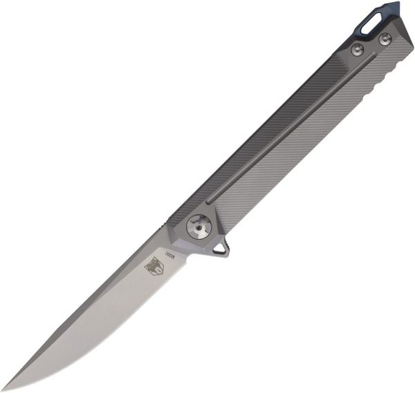 Cobratec Olympian Framelock M390 Folding Knife Gray Titanium