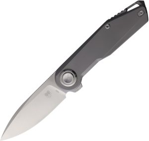 Cobratec Prodigy Button Lock Folding Knife M390 Gray Titanium