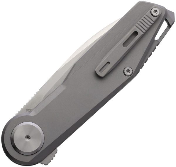 Cobratec Prodigy Button Lock Folding Knife M390 Gray Titanium