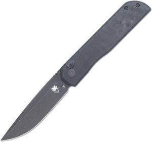 Cobratec Prowler Button Lock Folding Knife D2 Black G10