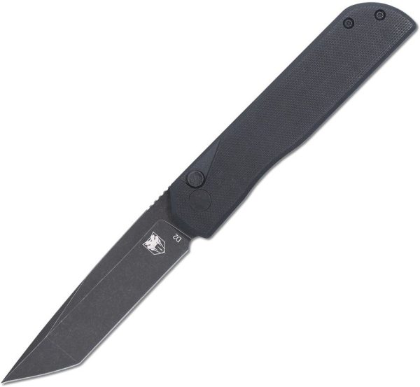 CBTPLRBKBT.jpg Cobratec Prowler Button Lock Tanto Black D2 Folding Knife