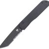 Cobratec Prowler Button Lock Tanto Folding Knife D2 Steel Black