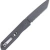 Cobratec Prowler Button Lock Tanto Folding Knife D2 Steel Black