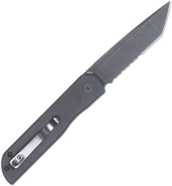 Cobratec Prowler Button Lock Tanto Folding Knife D2 Steel Black