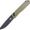 Cobratec Prowler Button Lock Folding Knife D2 OD Green G10