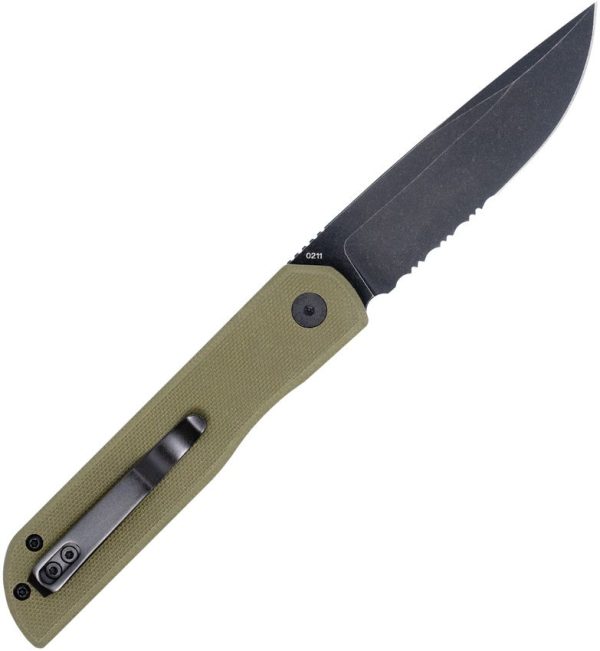 Cobratec Prowler Button Lock Folding Knife D2 OD Green G10