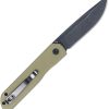 Cobratec Prowler Button Lock Folding Knife D2 OD Green G10