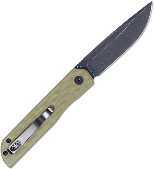 Cobratec Prowler Button Lock Folding Knife D2 OD Green G10