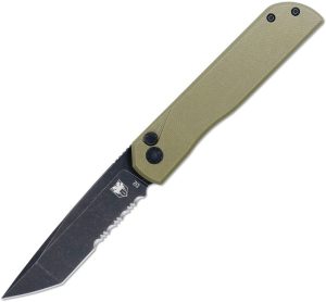 Cobratec Prowler Button Lock Tanto D2 OD Green Folding Knife