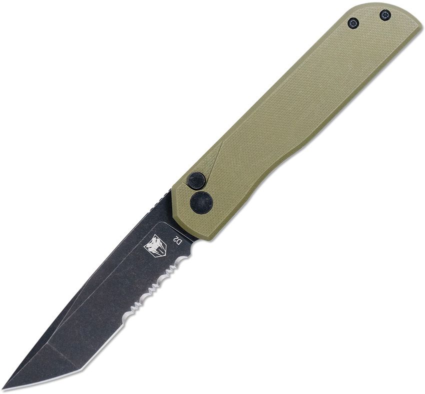 Cobratec Knives Prowler Button Lock Folding Knife OD Green 3.25"
