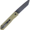 Cobratec Prowler Button Lock Tanto D2 OD Green Folding Knife