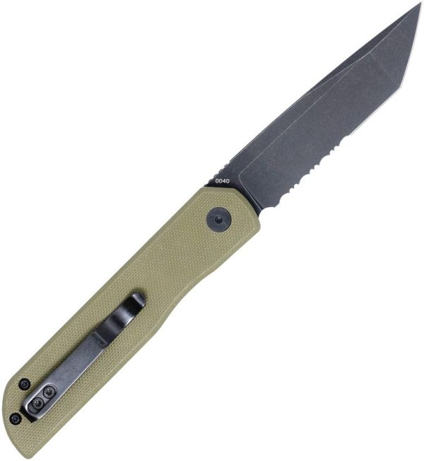 Cobratec Prowler Button Lock Tanto D2 OD Green Folding Knife