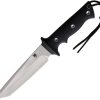 Cobratec Renegade Fixed Blade Knife 6" 440C Tanto Black G10