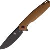 Cobratec Rath Linerlock Folding Knife D2 Steel Tan G10