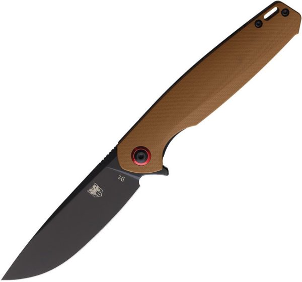 Cobratec Rath Linerlock Folding Knife D2 Steel Tan G10
