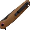 Cobratec Rath Linerlock Folding Knife D2 Steel Tan G10