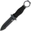 Cobratec Ringed Claymore Fixed Blade Dagger 14C28N Serrated Black