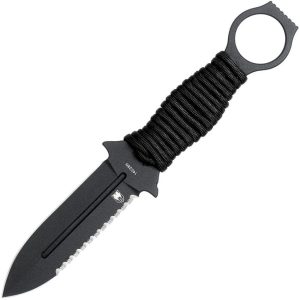 Cobratec Ringed Claymore Fixed Blade Dagger 14C28N Serrated Black