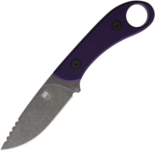 CBTSD2PRPG2.jpg Cobratec Skinner Fixed Blade Purple D2 Steel Kydex Sheath