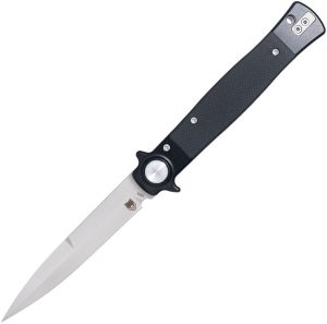 Cobratec Stiletto Button Lock Folding Knife VG-10 Black G10