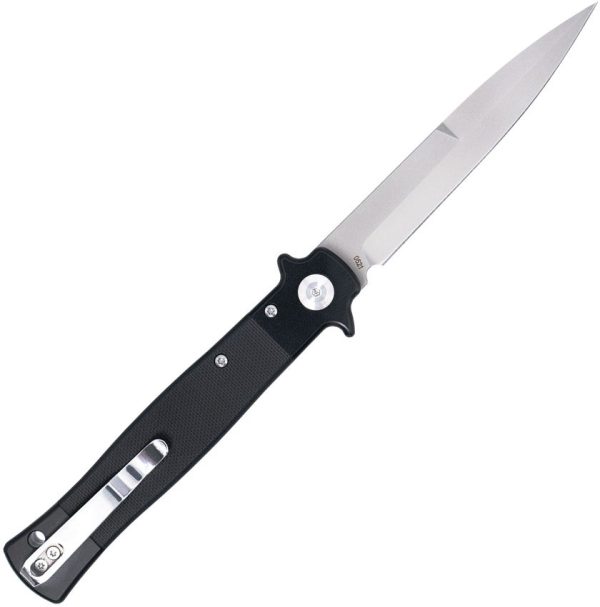 Cobratec Stiletto Button Lock Folding Knife VG-10 Black G10