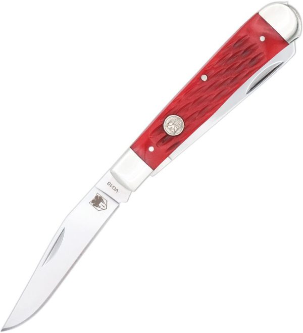 Cobratec Trapper Red Bone Folding Knife VG-10 Stainless