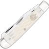 Cobratec Trapper White Bone Folding Knife VG-10 Clip Spey