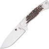 Cobratec Twin Mountain Fixed Blade 4" Satin Stag Handle Knife
