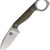 CBTWLTODG.jpg Cobratec Wolfteeth Fixed Blade Knife 14C28N Green G10 Kydex