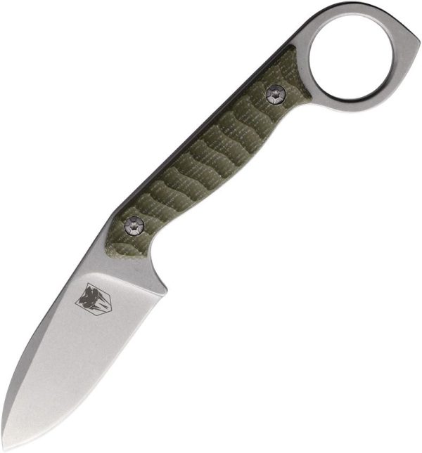 CBTWLTODG.jpg Cobratec Wolfteeth Fixed Blade Knife 14C28N Green G10 Kydex