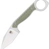 Cobratec Wolfteeth Fixed Blade Tanto 14C28N Green Micarta
