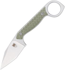 CBTWLTTODG.jpg Cobratec Wolfteeth Fixed Blade Tanto 14C28N Green Micarta