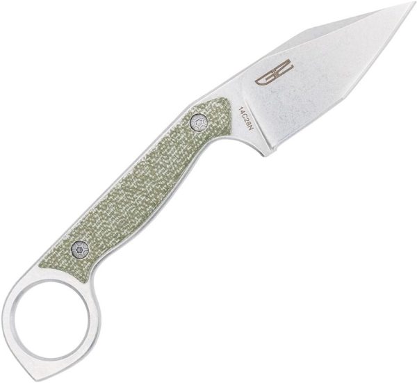 Cobratec Wolfteeth Fixed Blade Tanto 14C28N Green Micarta