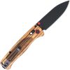 Cobratec Bar Lock Zebra Wood Folding Knife D2 Black Blade
