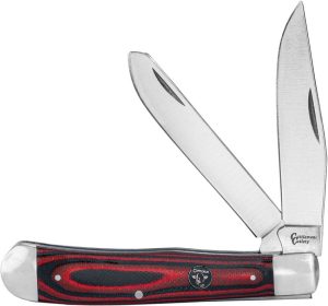 CC0002GRD.jpg Cattleman's Cutlery Cowhand Trapper Red G10 Knife